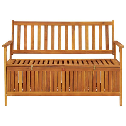 Favemtsl Solid Acacia Wood Storage Bench 47.2 x 24.8 Patio Outdoor Seating with Hidden Compartment Rustic Brown Oiled Finish for Porch Garden Backyard