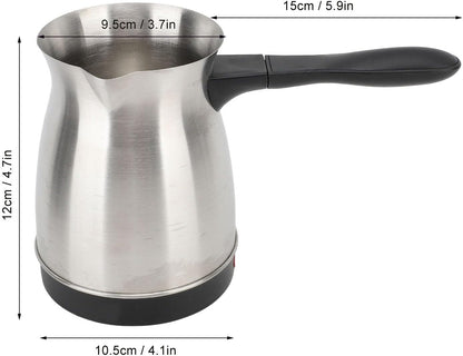 Yoidesu Turkish Coffee Maker, 600ml Coffee Warmer Pot, Ergonomic Handle, Stainless Steel Kettle for Home, Electric
