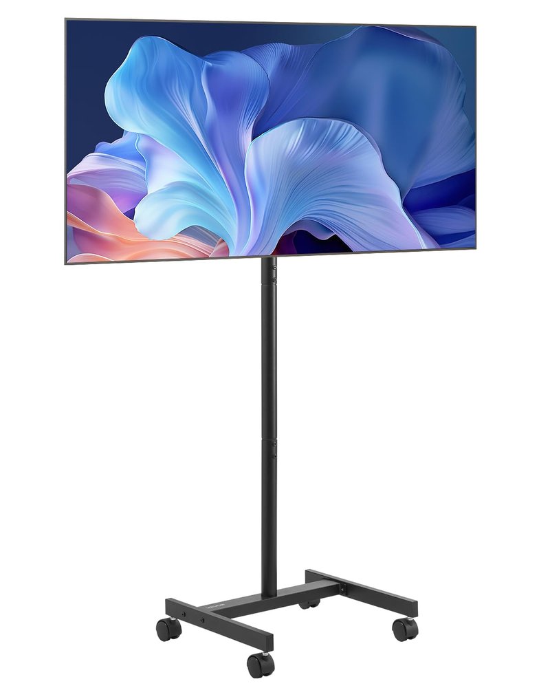 VEVOR Rolling TV Stand, Mobile TV Cart for 17-55 Inch Screens, Portrait to Landscape, Portable TV Stand with Wheels Holds up to 44 lbs for Living Room, Bedroom, Office, Outdoor, Max VESA 200x200mm