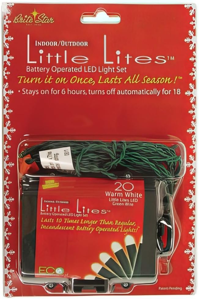 Brite Star 20 Count Warm White LED Little Lights, Battery Operated