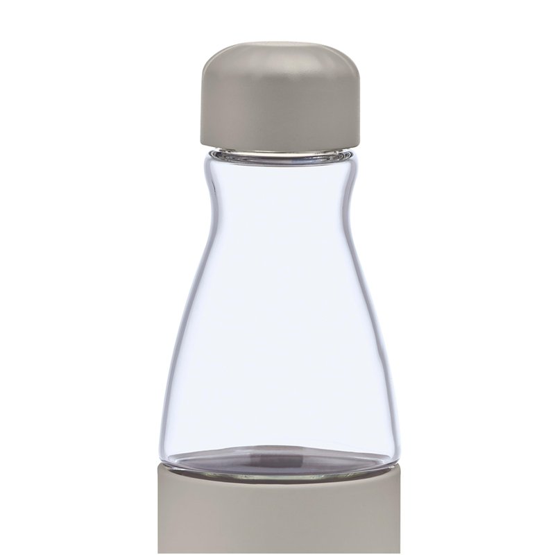 S'well Glass Original Water Bottle, 18oz, Lunar Grey, Borosilicate Glass Bottle With Protective Silicone Sleeve, Zero Plastic, Leakproof, BPA Free