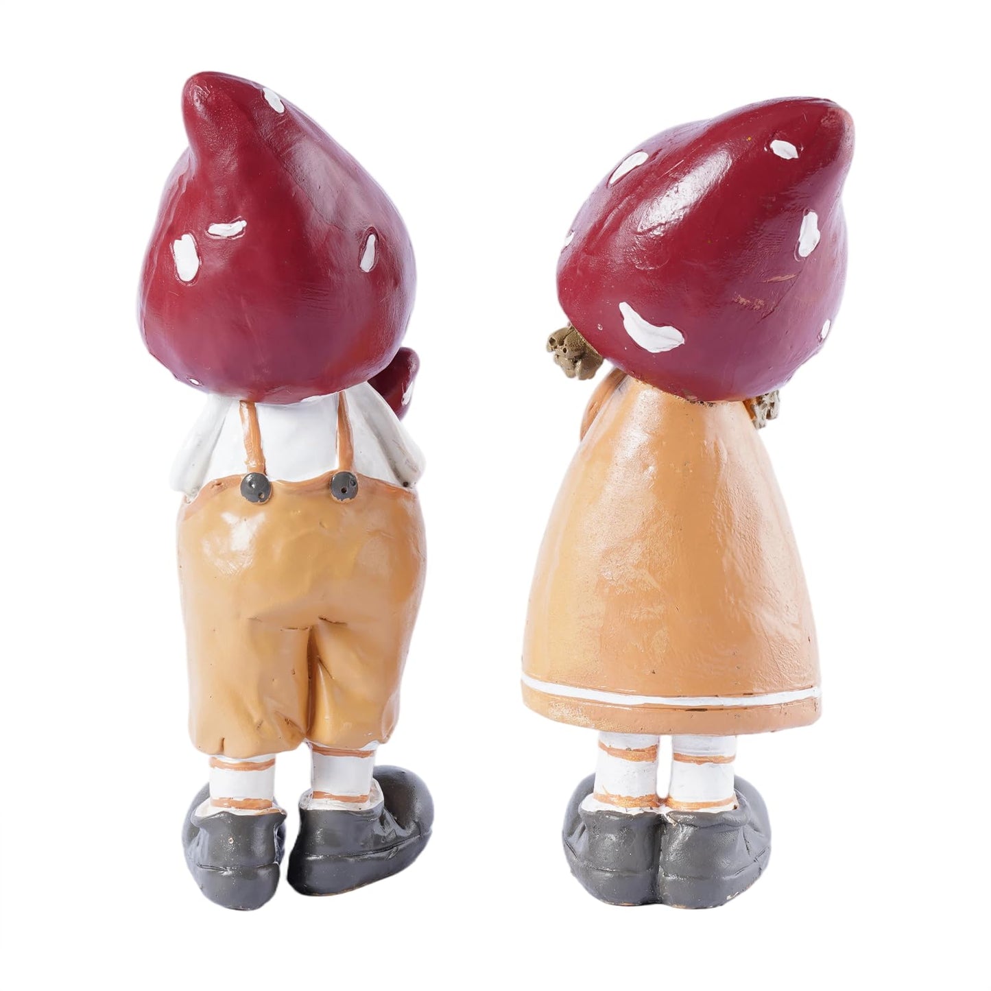 Brizoria 2-Piece Mushroom Decor Fairy Garden Accessories Outdoor Resin Cute Boy and Girl Figurines Whimsical Garden Statues Miniature Fairy Garden Supplies for Patio Yard Lawn Home