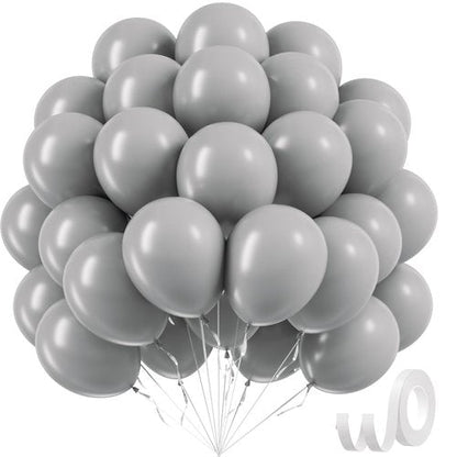 Gray Balloons 12 inch, Grey Latex Balloons 50pcs Party Balloons for Birthday Baby Shower Wedding Anniversary Party Decorations