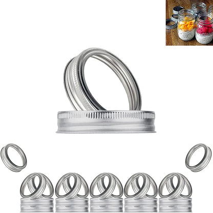 20pcs Rust Resistant Silver Mason Jar Replacement Rings, 87mm Wide Mouth Bands for Canning Lids and Storage