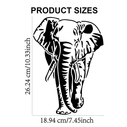 MAYJOYDIY 2 Sets Elephant Stencil 11.7×8.3/11.8x11.8inch Large Forest Animals Painting Stencil with Paint Brush Reusable Jungle Animal Drawing Templates for Wood Canvas Paper Fabric Wall Glass