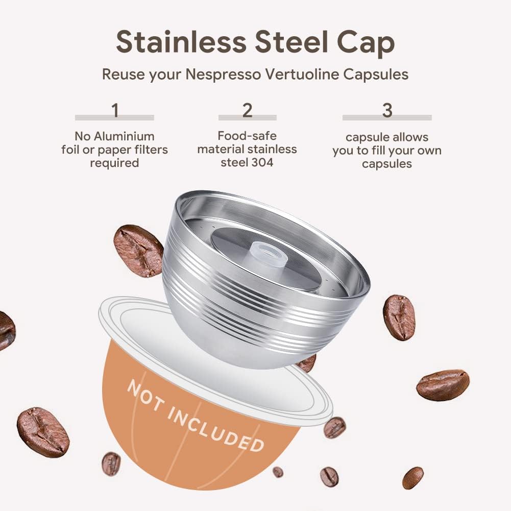 Nes presso Vertuo Pods Upgrade Version for Vertuo Next Coffee Brewer, 230 ML Crema Coffee, 2 Capsules, 1 Tamper
