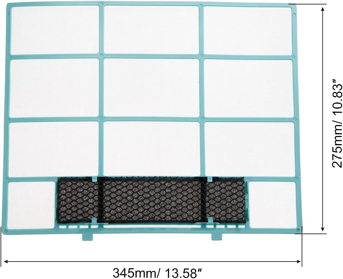 PATIKIL Air Conditioner Air Filter 13.58" x 10.83", Plastic Replacement Screen with Foam for HVAC, Blue Black