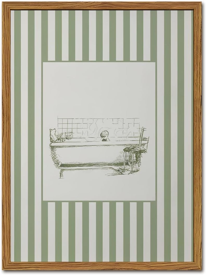 12x16 inch Funny Kids Bathroom Wall Art Cute Boy in Bathtub Wall Decor Picture, Eclectic Child Nursery Bathroom Poster