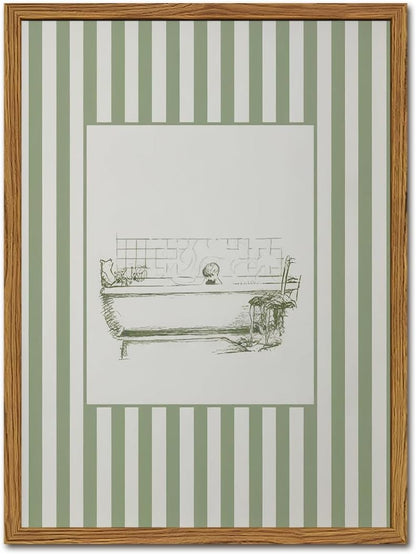 12x16 inch Funny Kids Bathroom Wall Art Cute Boy in Bathtub Wall Decor Picture, Eclectic Child Nursery Bathroom Poster