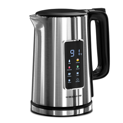 KEINVE 1.7L Electric Kettle, Touch Screen Water Boiler, Auto Shut Off, Double Wall, 6 Preset Temperatures, Fast Boil, and STRIX Control