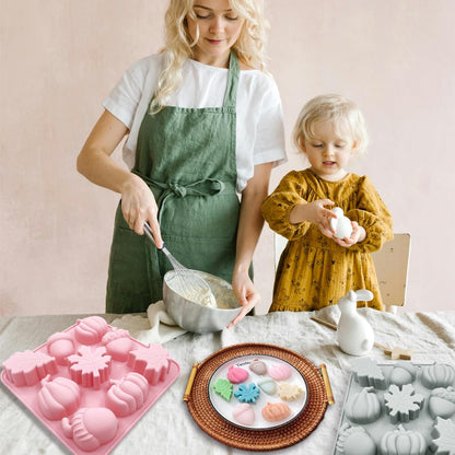 2 Pack Pumpkin Leaf Molds Silicone, 3D Harvest Fest Themed Butter Molds DIY Baking Tool for Thanksgiving Fall Hazelnuts Butter Chocolate Cake Dessert Candy Mousse Pastry Cupcake Topper Handmade Soap
