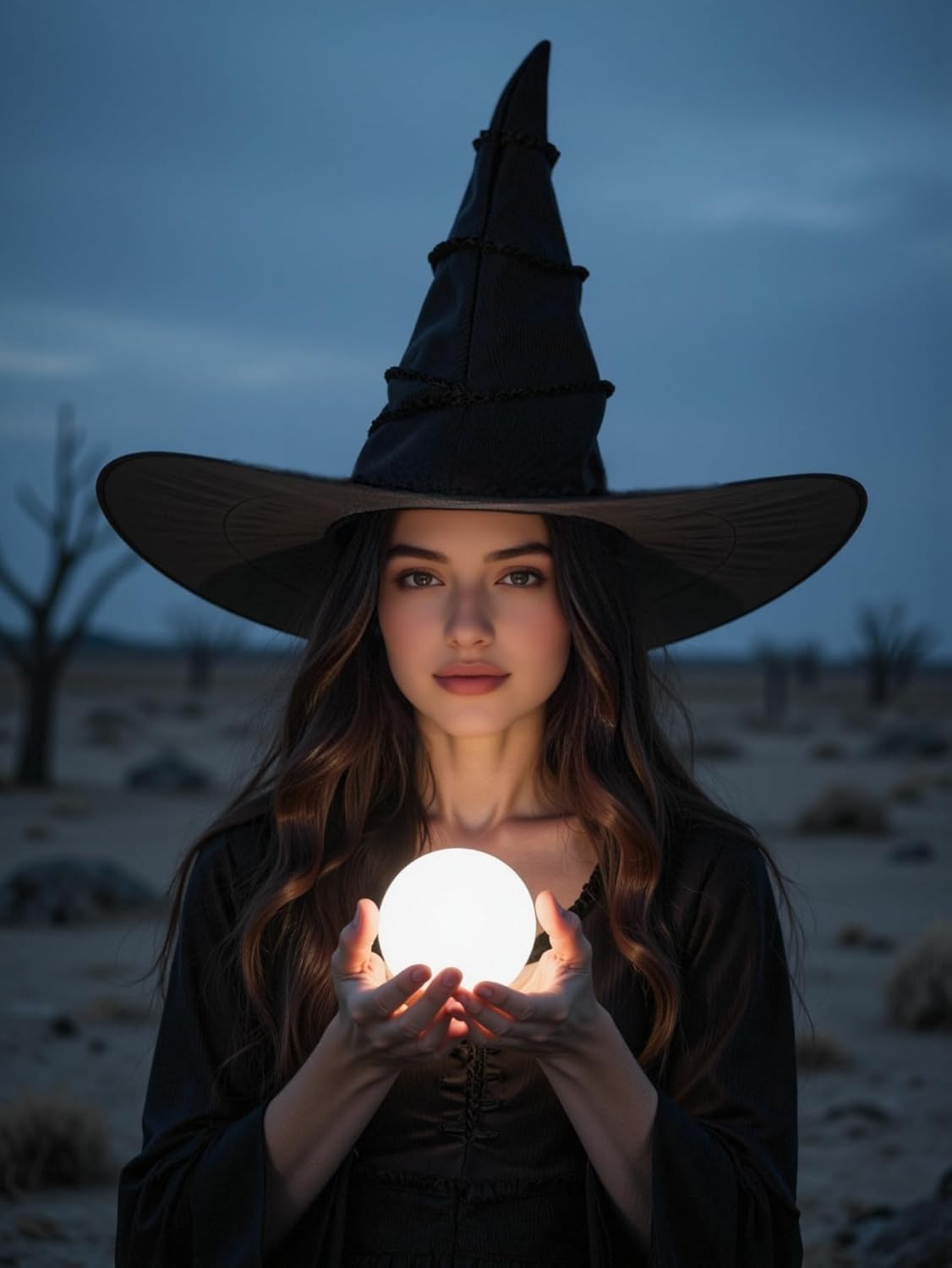 TOPORTY Halloween Witch Hat Black Witches Wizard Hats Elphaba Hat for Halloween Costume Dress up Party Supplies