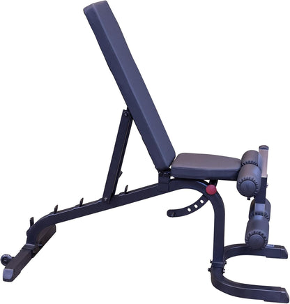 Body Solid (GFID31B) Adjustable Flat Incline Decline Bench for Weight Lifting, Heavy Duty Workout Commercial and Home Gym Equipment for Smith Machines, Power Racks and Multi- Press Racks