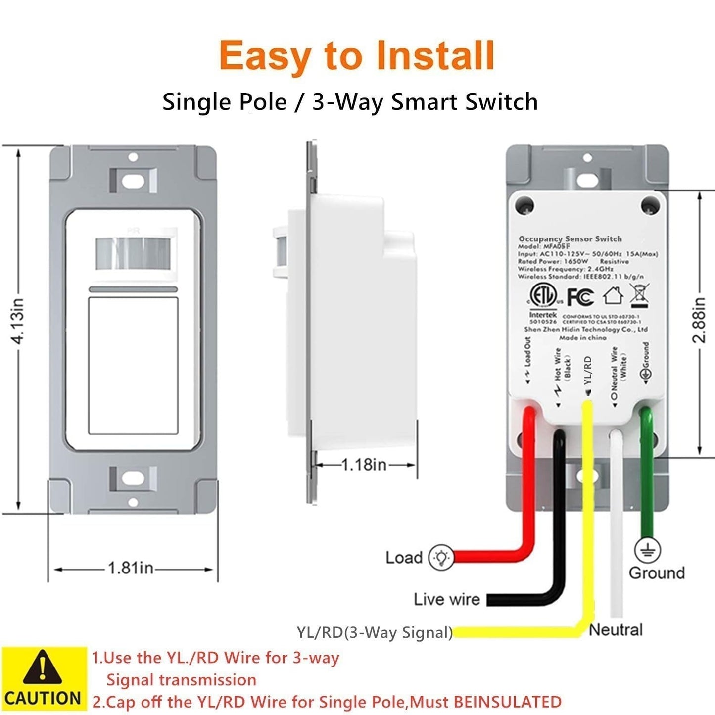 Nexete Smart Wi-Fi Double Light Switch, 2 in1 Single Pole Switch Compatible with Alexa Google Assistant & IFTTT,Remote Control, Timing Function No Hub Required (1-Pack Double)