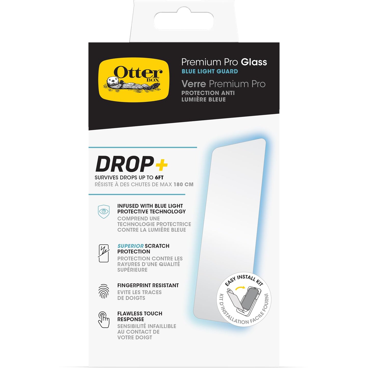 OtterBox iPhone 15 Plus Glass Screen Protector, Flawless Touch Response, Fingerprint Resistant, Easy Installation