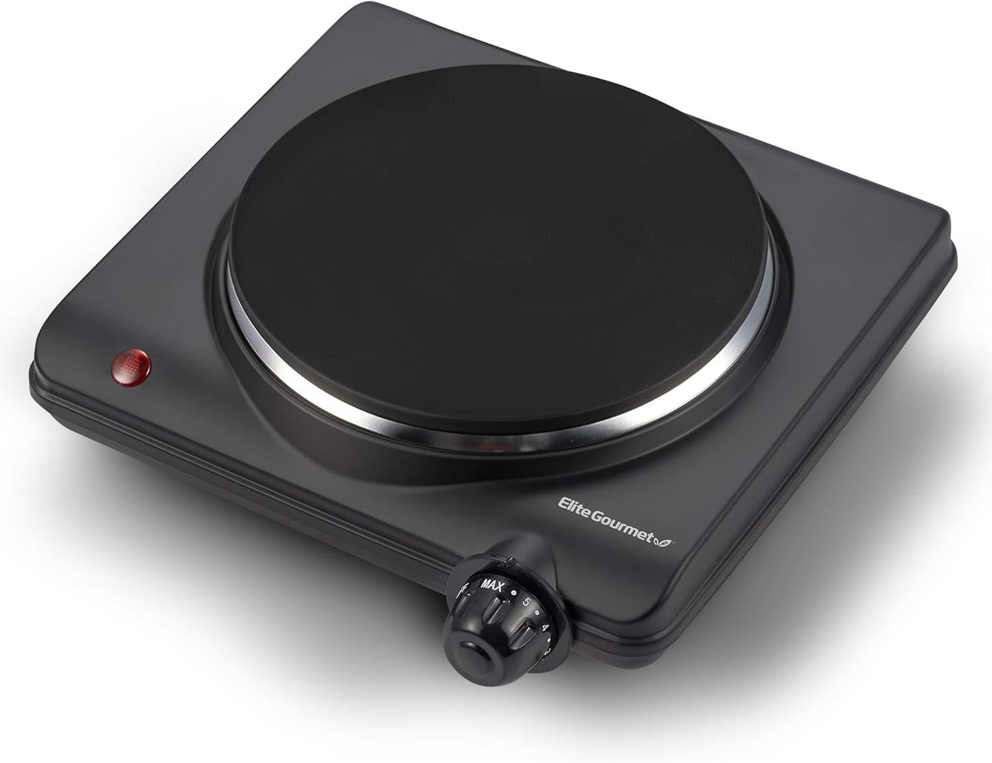 Elite Gourmet ESB-301BF Countertop Single Cast Iron Burner, 1000 Watts, Black