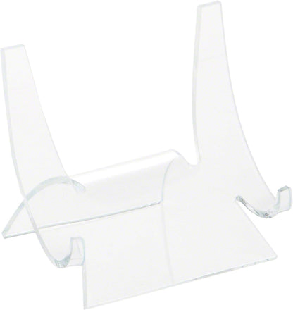 Plymor Clear Acrylic Double-Scoop Display Easel, 3.5" H x 3.875" W x 3.125" D (6 Pack)