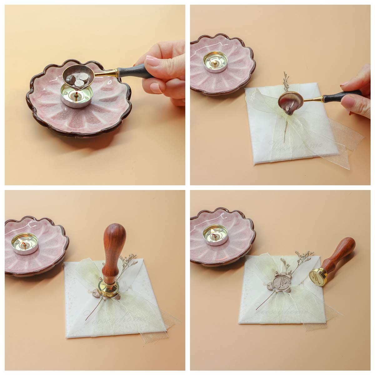 Wax Sealing Stamp Kit, VOOSEYHOME Cute Octopus Seal Stamp, Black/Gold/Silver Sealing Wax Sticks, Decorating on Invitation Envelope Packings for Birthday Themed Parties Weddings Signatures