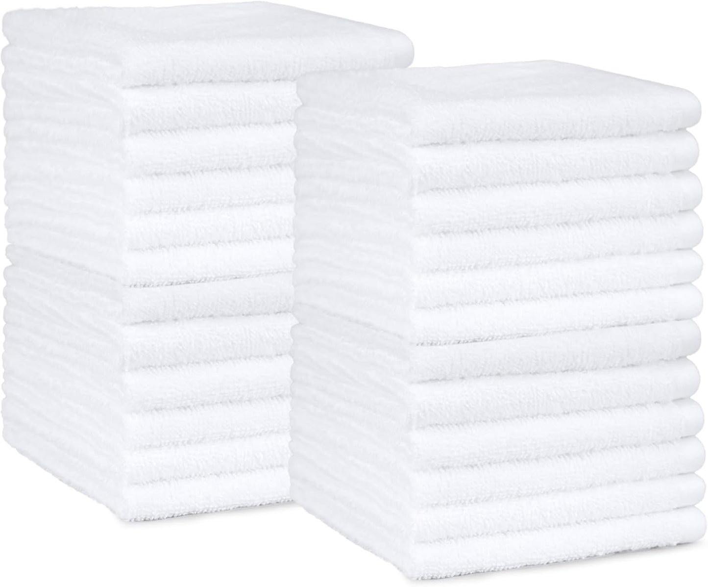 12 12 24-Pack Amazon Basics Fast Drying Cotton Washcloths for Bathroom, Machine Washable, Soft and Highly Absorbent, x