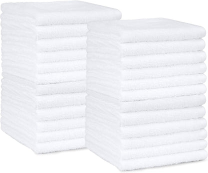 12 12 24-Pack Amazon Basics Fast Drying Cotton Washcloths for Bathroom, Machine Washable, Soft and Highly Absorbent, x