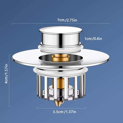 Pop-Up Drain Plug with Screen，Bathtub Plugs，Shower Drain Hair Catcher，Drain Protectors for 1-1/2 to 1-3/4 inch Bathtub Drain Holes