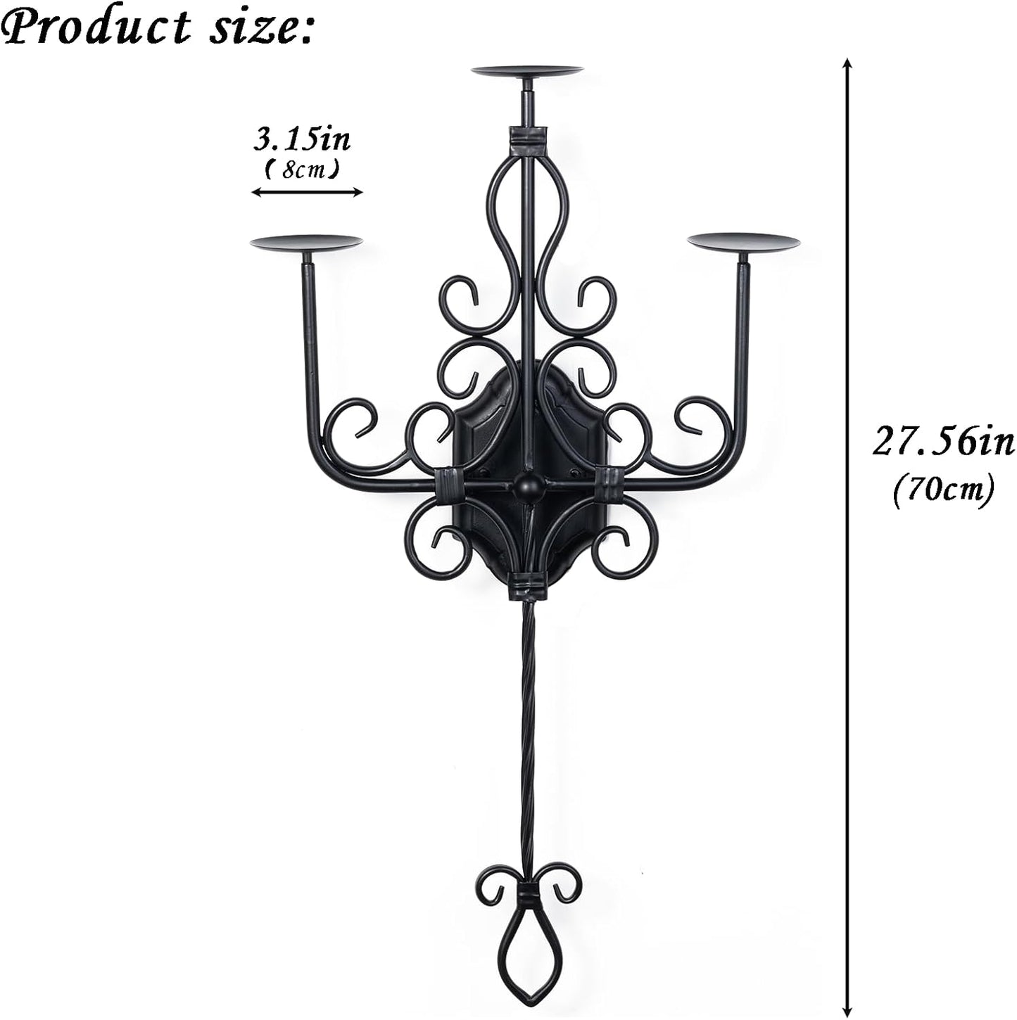 Holder3 RoomSet 1 Large Wall Sconce Candle Iron Candelabra,Gothic Victorian Metal Wall DecorOversized Wall Candle