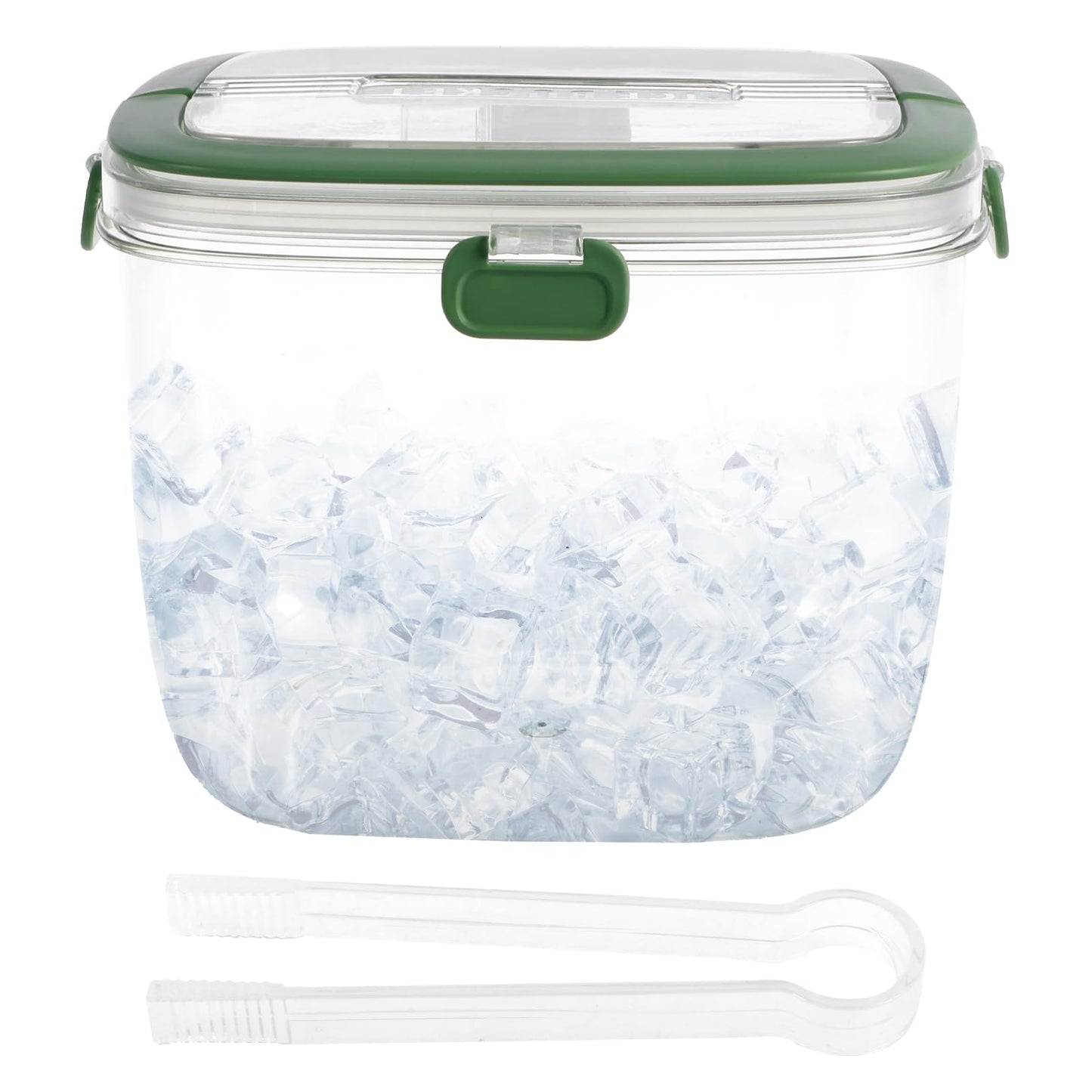 Ice Bucket with Lid and Tong Sealed,5L Ice Cube Bucket,Portable Ice Bucket Container Wine Bucket with Handle,Ice Storage Bin for Cocktail Freezer Bar Parties Barbeque Camping, Green