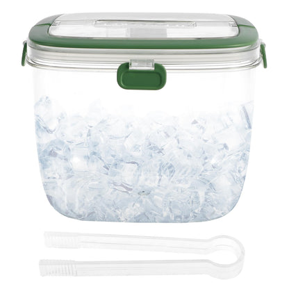 Ice Bucket with Lid and Tong Sealed,5L Ice Cube Bucket,Portable Ice Bucket Container Wine Bucket with Handle,Ice Storage Bin for Cocktail Freezer Bar Parties Barbeque Camping, Green