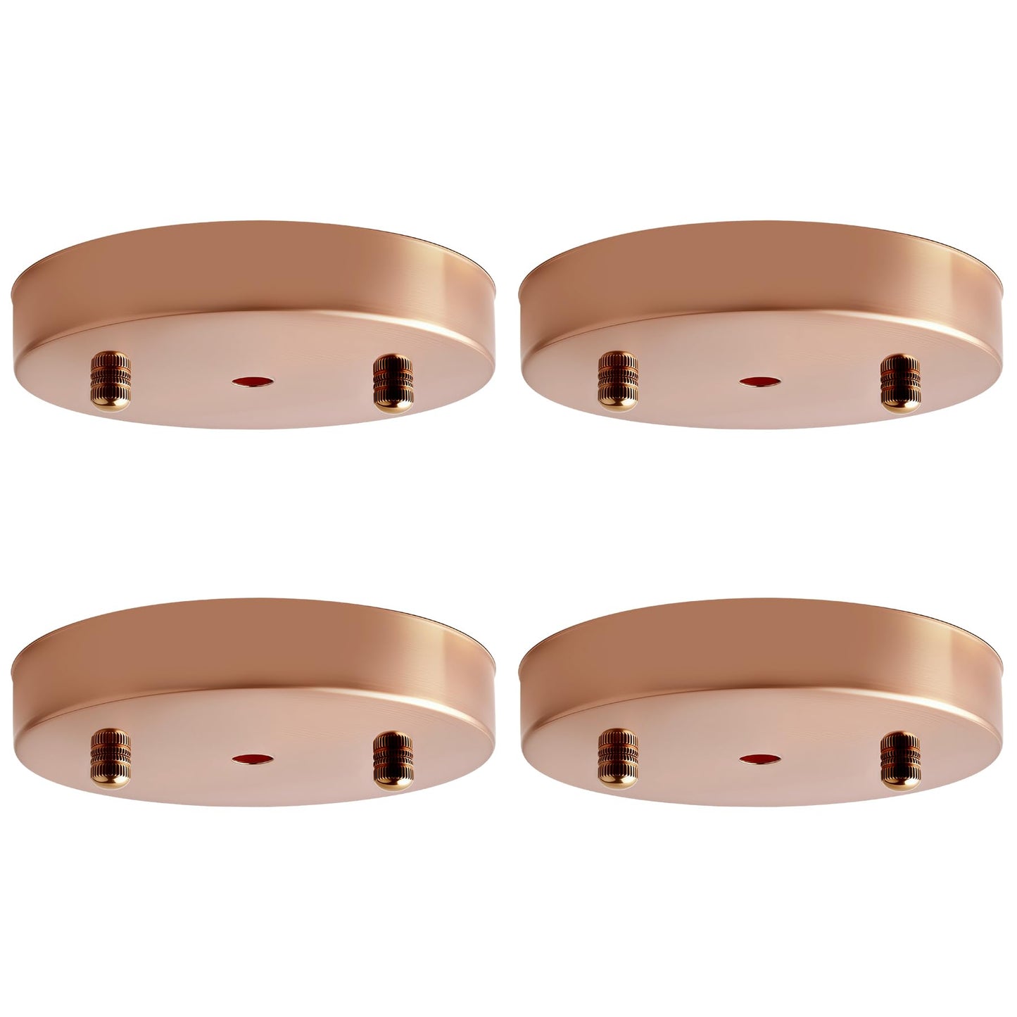 FOCMKEAS 4Pcs Chandelier Canopy Kit 4 Inches Ceiling Lighting Canopy, Vintage Chandelier Canopies with Hardware, Hanging Lamp Fixture Plate Base for Ceiling Pendant(Red Copper 100mm)