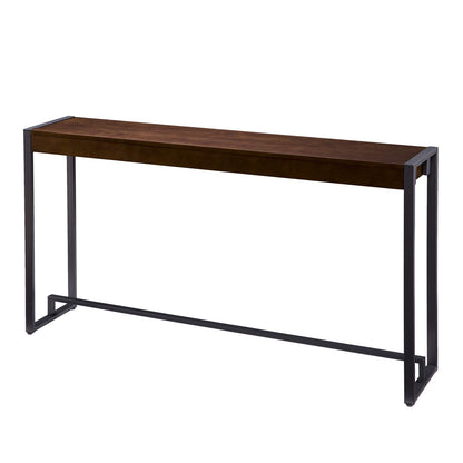 SEI Furniture - Holly & Martin Macen Console - Dark Tobacco with Gunmetal - Transitional Design, Brown Iron and Wood - Ideal for Entryway, Living Room (CM9912)