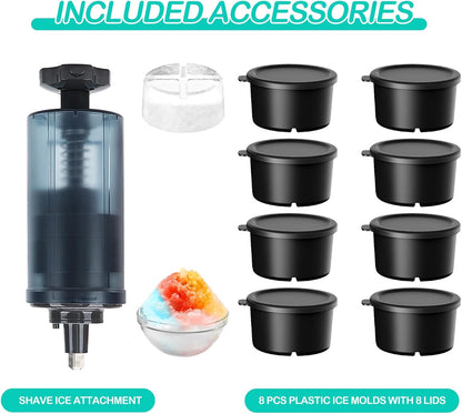 Aien 8 Shave Ice Attachment for KitchenAid Stand Mixer,with Molds Shave Ice Attachment for KitchenAid Stand Mixers, Ice