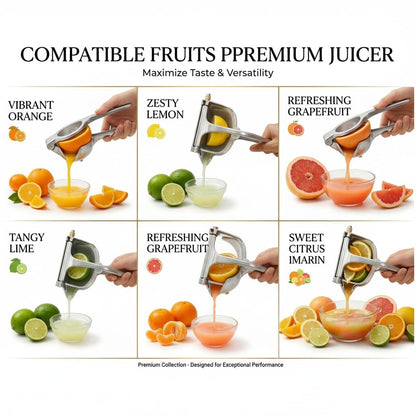 KIOOM Manual Juicer Hand Press – Handheld Fruit Juicer Squeezer for Orange, Lemon, Lime & Citrus – Heavy Duty Metal Juice Squeezer with Non-Slip Base