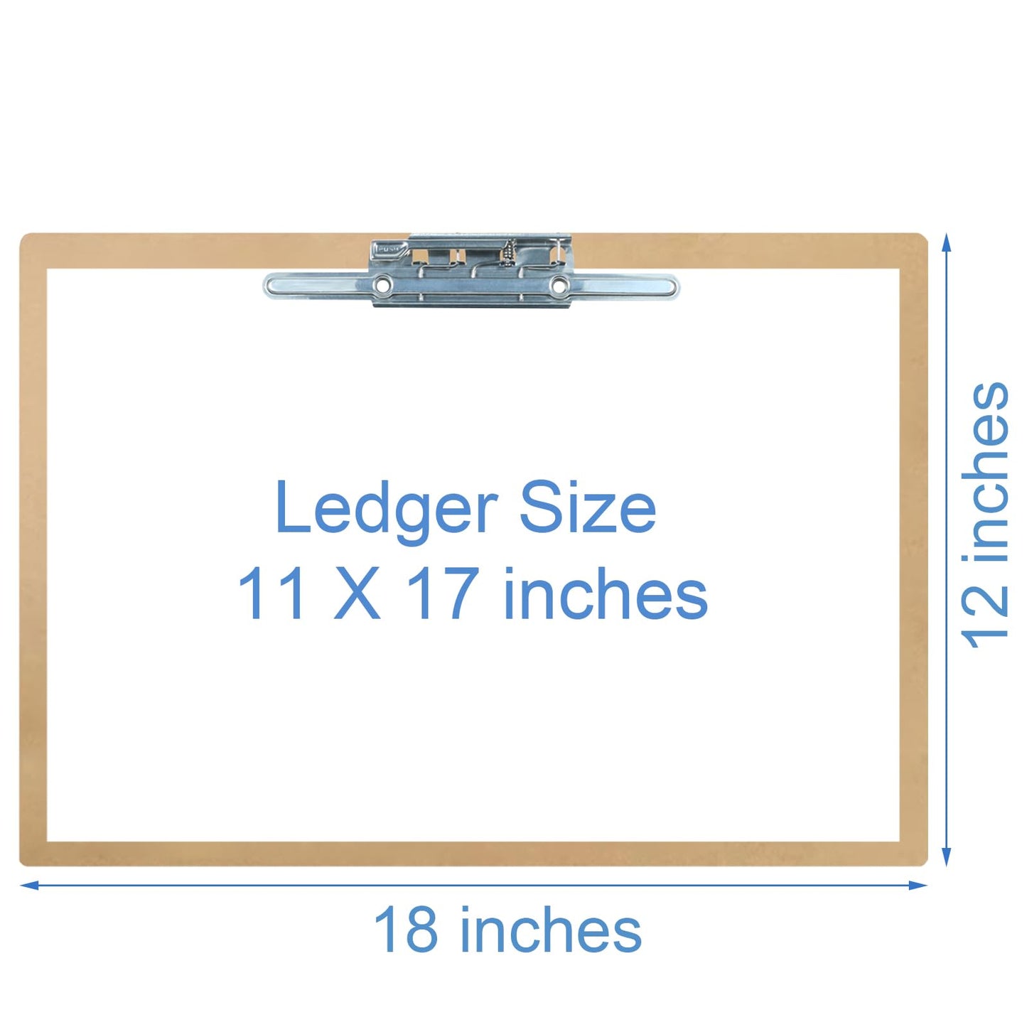 Acocony 11x17 Clipboard Landscape and Vertical Extra Large Clipboard Hardboard with 8 Inch Lever Operated Clip 11 x 17 Clipping Board Log Color MDF Pack of 2