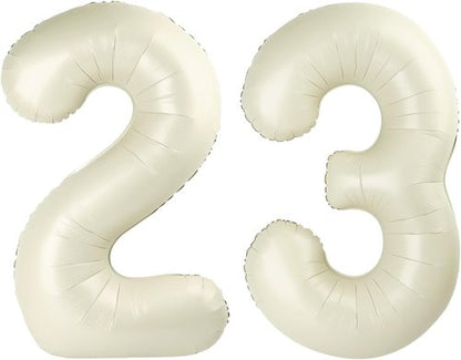 Big 23 Number Balloon by [Brand Name] - 40 Inch Foil Birthday Decoration in Cream | Perfect for Weddings & Graduations