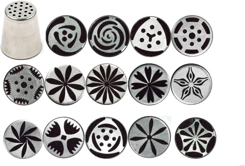 Ateco One Step Flower Russian Tube Set with Stainless Steel Tips: 241, 242, 243, 244, 245, 246, 247, 248, 249, 251,