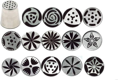 Ateco One Step Flower Russian Tube Set with Stainless Steel Tips: 241, 242, 243, 244, 245, 246, 247, 248, 249, 251,