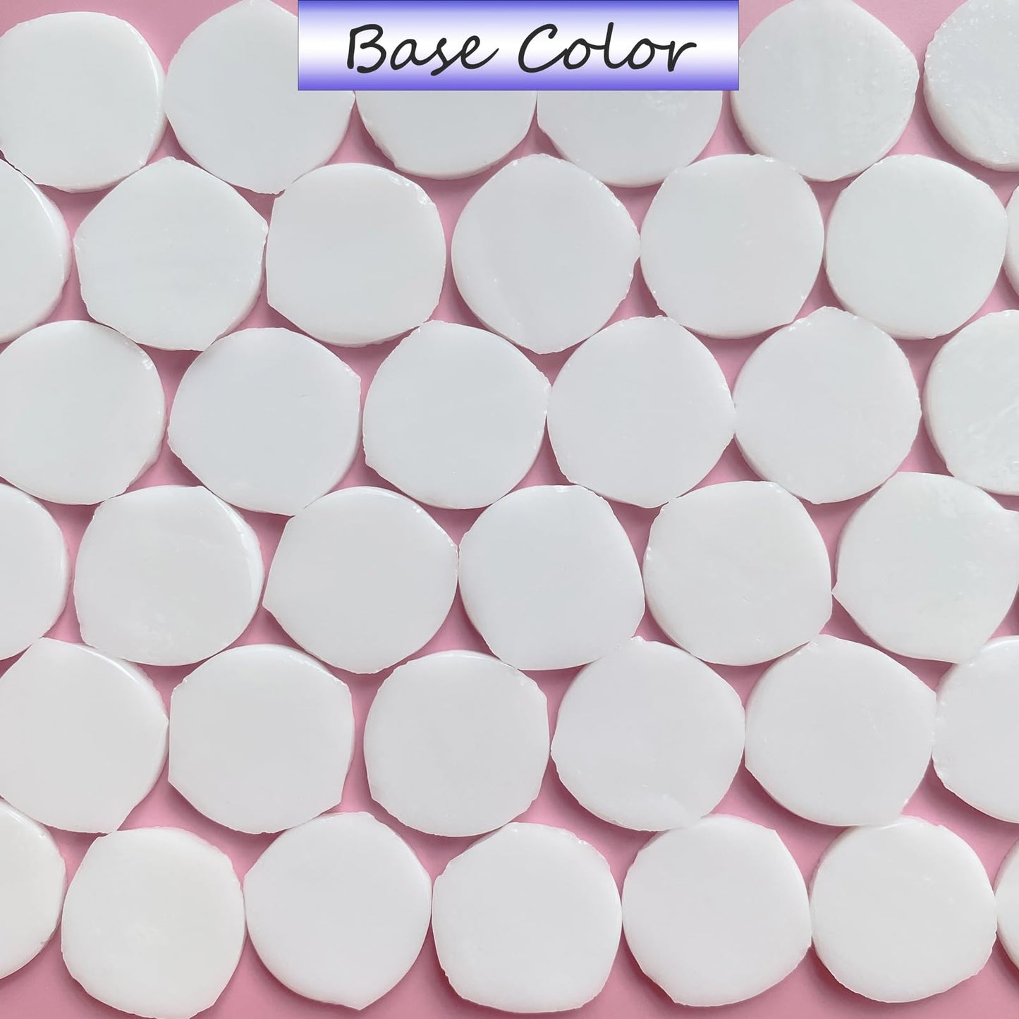 ILLUCKAI 3/4" Round Iridescent Stained Glass Mosaic Tiles for Crafts, 280g 125pcs Circle Mosaic Glass Pieces, Mosaic Kit Supplies for Home Decor(Iridescent White)