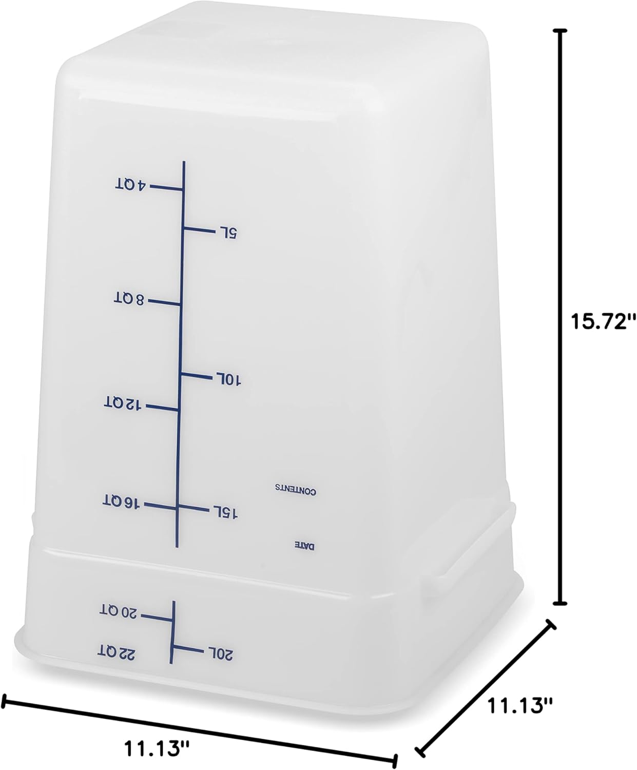 Carlisle FoodService Products Squares Square Food Storage Container, Stackable Design for Catering, 22 Quarts