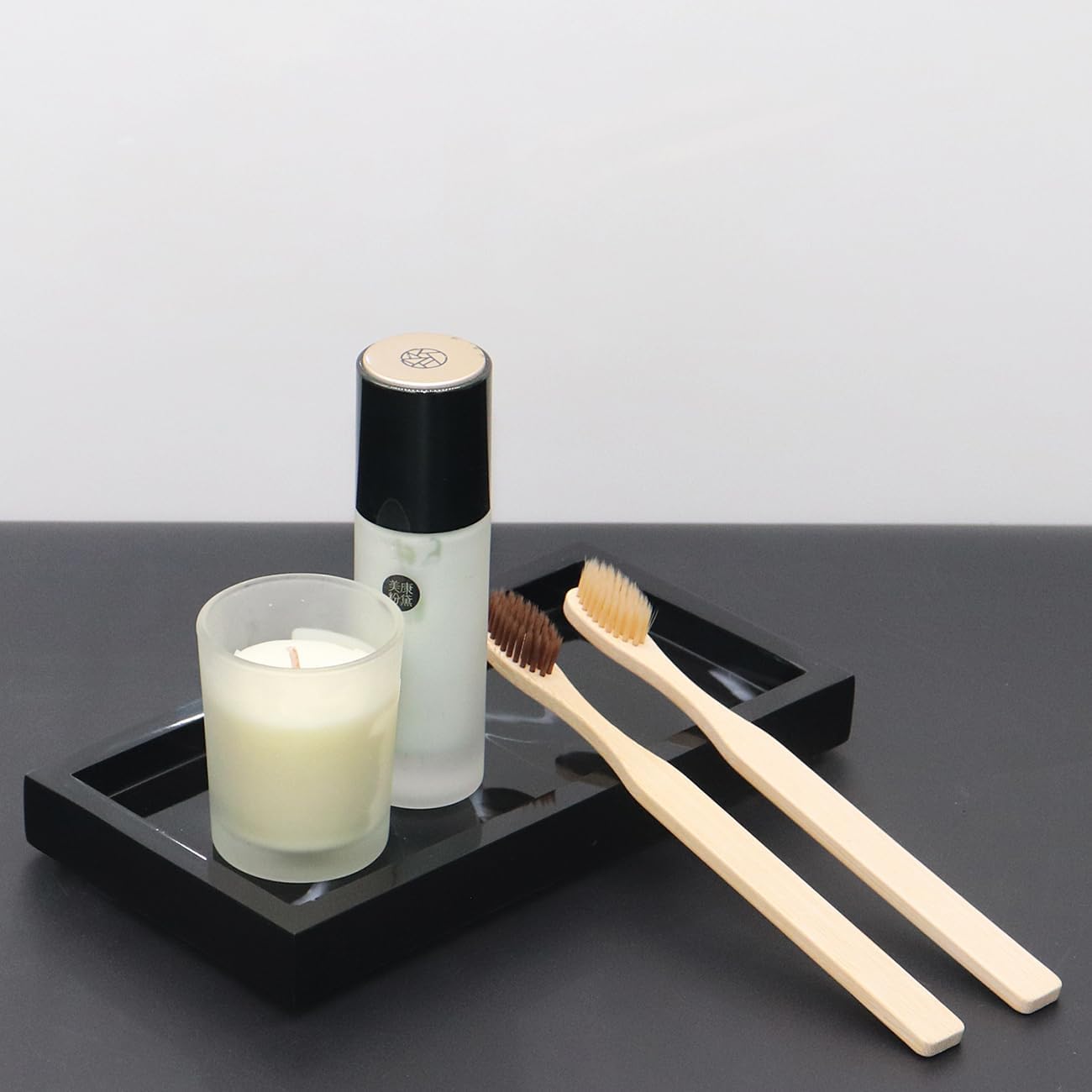 Bathroom Vanity Tray, Black Marble Countertop and Vanity Tray, Resin Tray for Bathroom Decor