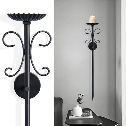 SJBFOOXB Metal Candle Sconce Holder Set of 2 Wall Mount Candle Holders,Modern Wall Candle Sconces Hanging for Living Room Farmhouse Fireplace Wedding