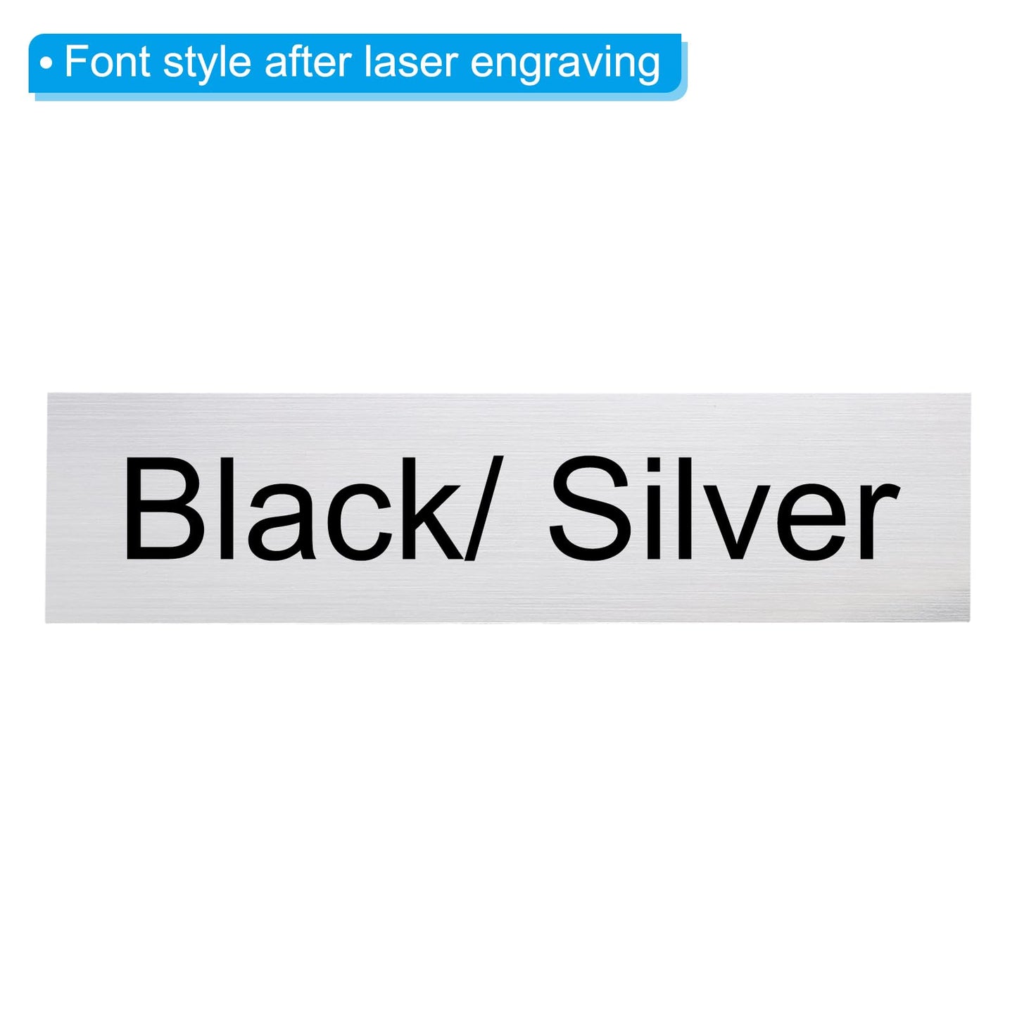 PATIKIL 10"x2" Blank Name Plates, 12 Pack Custom Engraved Name Plate Rectangle Laser Engraving Blanks for Personalized Nameplates Office Desk DIY Painting Supplies, Silver, Black