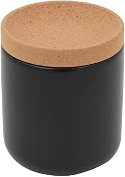 Ceramic and Cork Breathable Garlic Keeper to Allow Air Flow for Freshness, Stackable Space Saving Cork Lid, Natural