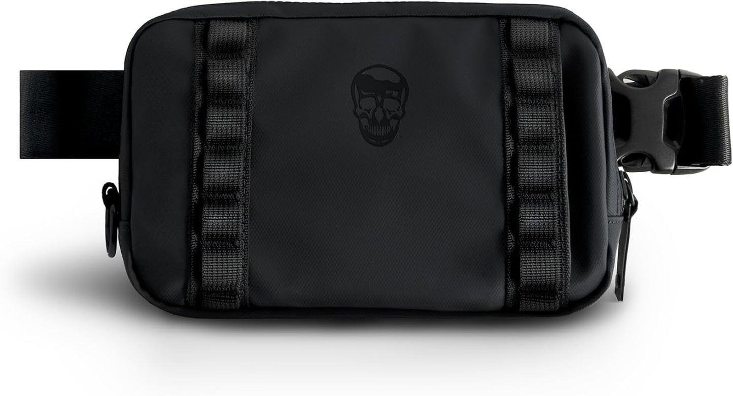 Gymreapers Travel Small Crossbody Bags for Men & Women with Hidden Pocket - Waterproof Crosssbody Fanny Pack for Men with Adjustable Shoulder Sling Belt for Traveling, Running & Hiking (Onyx)