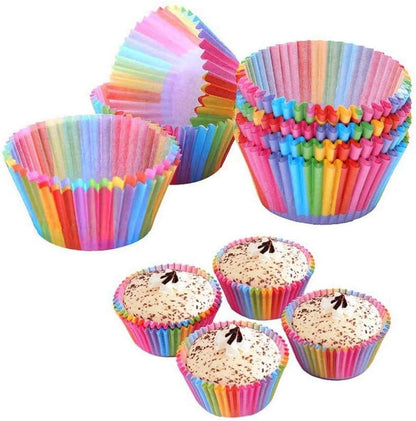 Regine Switzerland Cupcake Cases - Rainbow Baking Cups for Weddings & Birthdays | 100 Pcs
