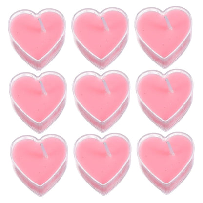 ORFOFE 9Pcs Heart Shape Tealight Candles for Proposal Romantic Valentines Day Aromatherapy Candles Smokeless Odorless Decorative Lights for Weddings Parties