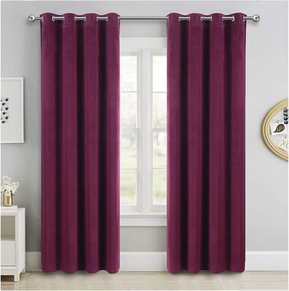 96 Inches Grommet 2 Set (W52 xL96, SINGINGLORY Luxury Velvet Curtains Long,Super Soft Room Darkening Thermal Insulated