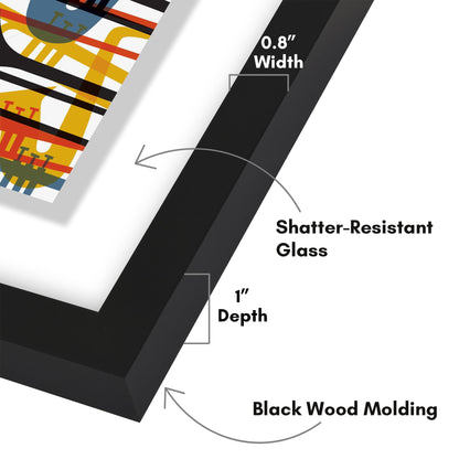 Americanflat 16.5x16.5 Album Cover Frame with Shatter-Resistant Glass - Signature Float Collection - Square Frame Made of Engineered Wood - Floating Frames for Wall Display - Black
