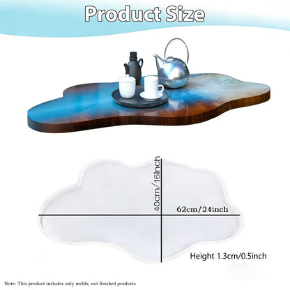Large Epoxy Cloud Shape Table Resin Mold, 24 Inch Table Silicone Resin Mold for Art Home Decor, DIY Crafts, Trays, Charcuterie River Board Tables Coffee Tables & Floral Preservation Bouquet