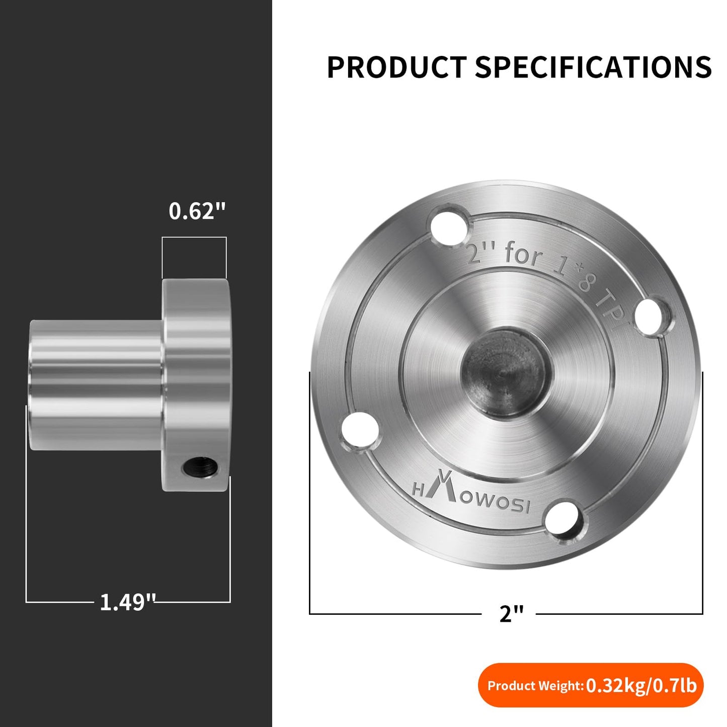 2" Steel Wood Lathe Faceplate,Faceplate for Wood Lathe,Lathe Face Plate Fit for 1" x 8TPI Spindle with Screwchuck