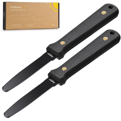 Zentara 2-Pack Cardboard Cutter – No Blade Replacement, Serrated Corrugated Knife for Precision Box Cutting, DIY Crafting, and Recycling –Heavy Duty Ergonomic Handle & Anti-Stick Coating
